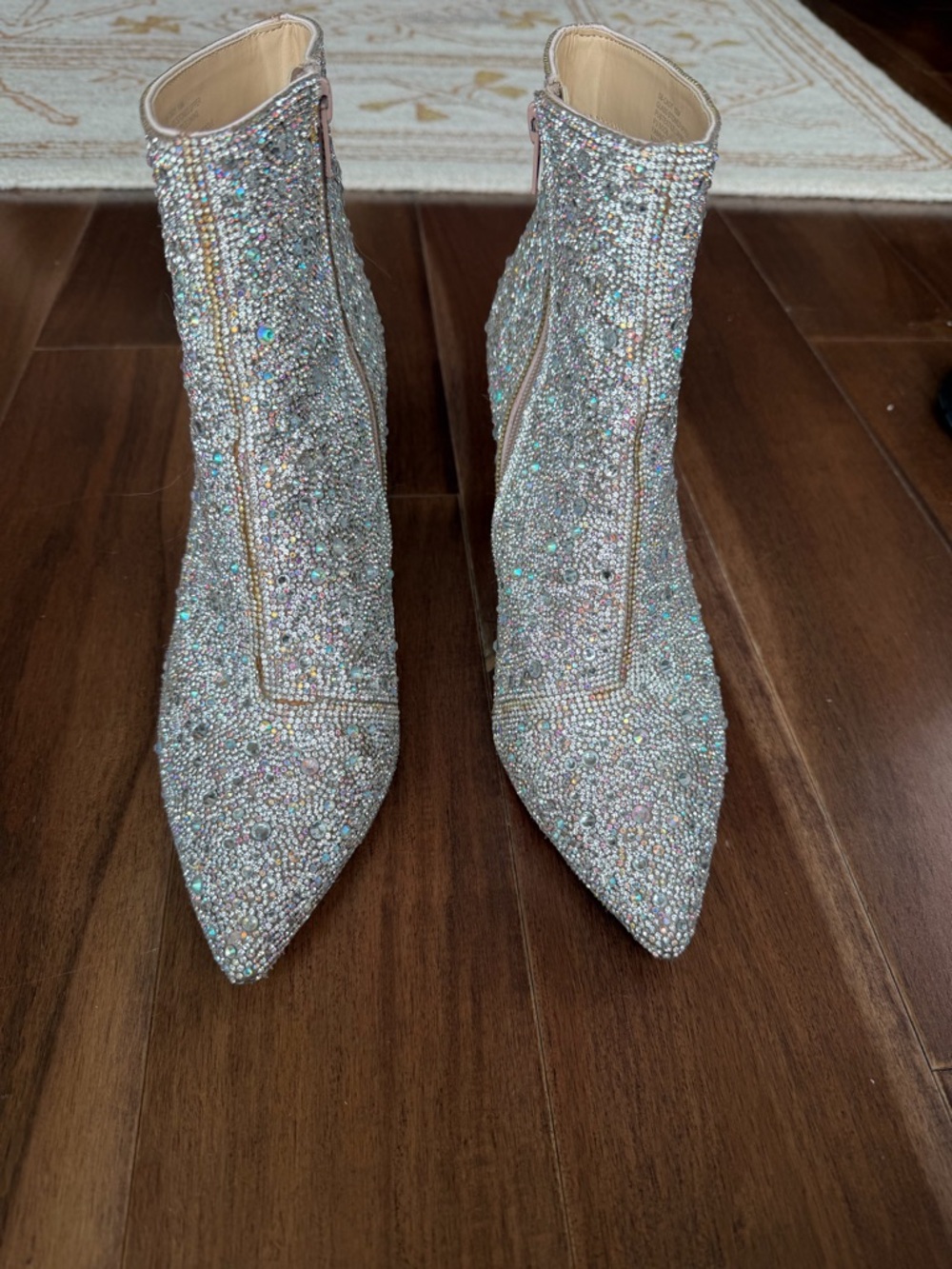 Betsey Johnson Sparkling Crystal Embellished Women's Ankle Boots - Silver - Picture 3 of 7